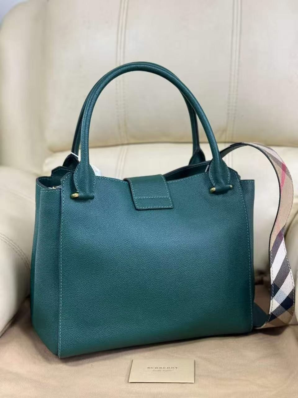 Burberry Burberry Medium Check Square Buckle Bag Size ONE SIZE - 4 Thumbnail