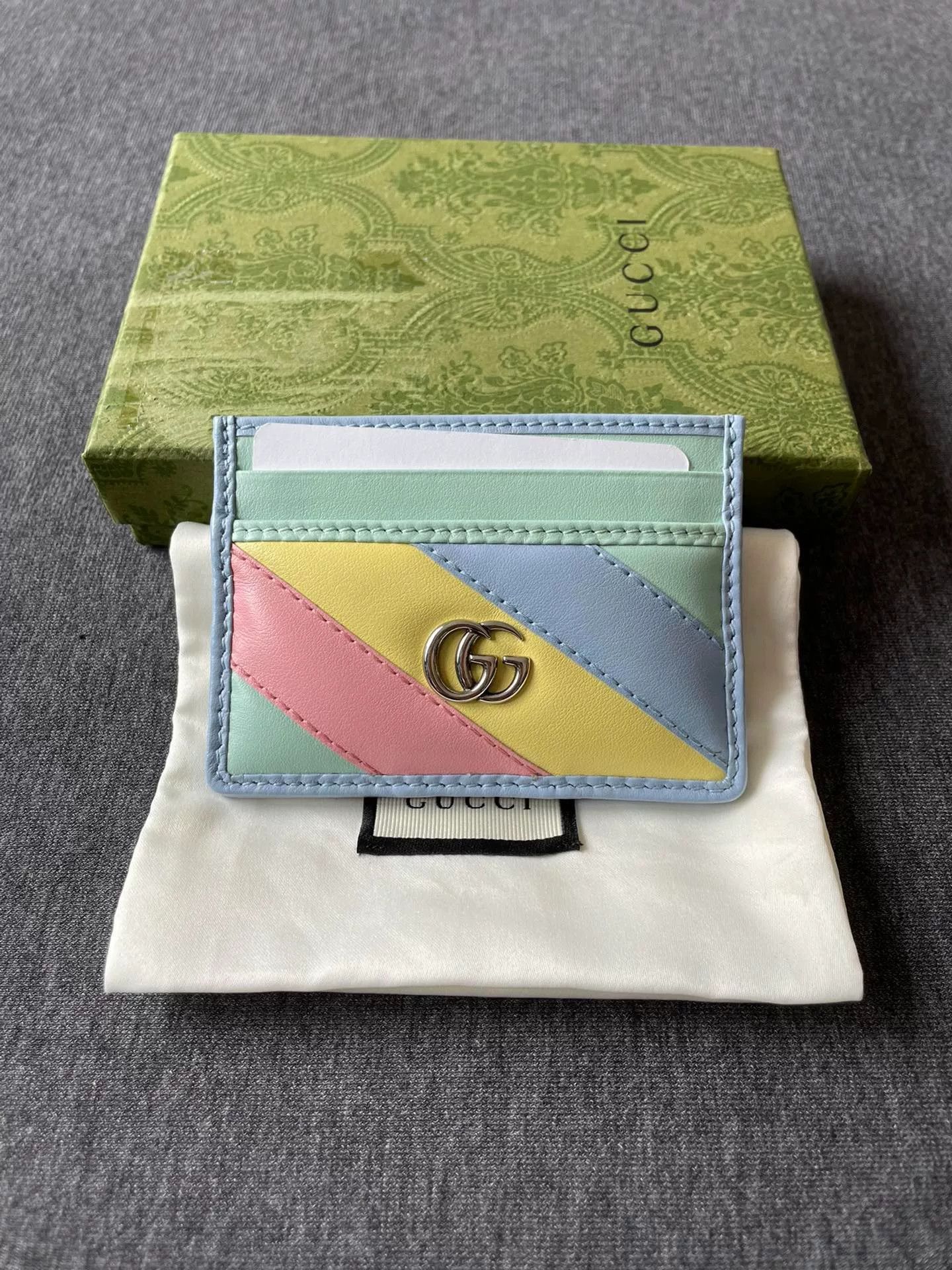 Gucci Gucci Leather Rainbow Marmont Card Case Size ONE SIZE - 6 Thumbnail
