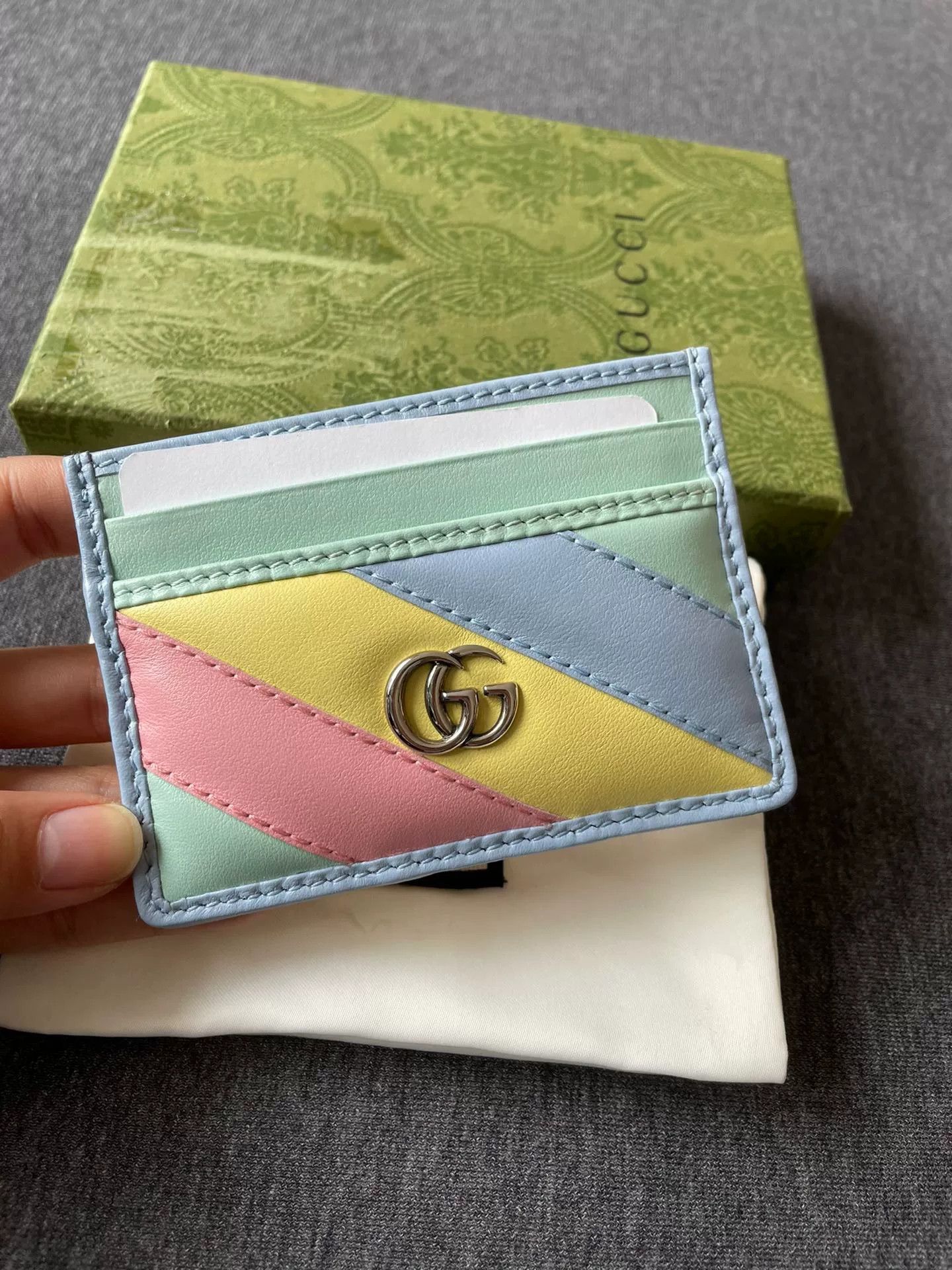 Gucci Gucci Leather Rainbow Marmont Card Case Size ONE SIZE - 8 Thumbnail