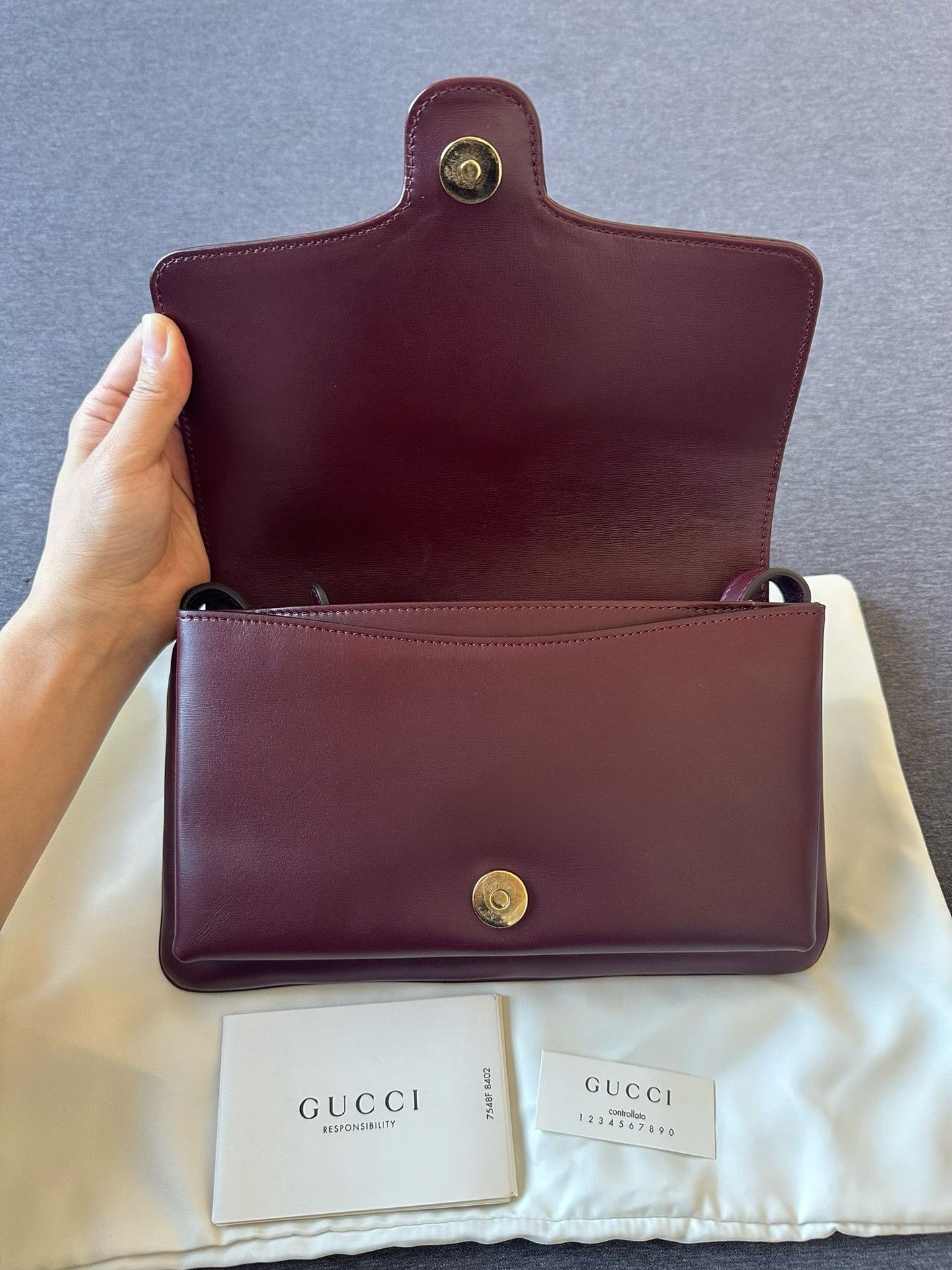 Gucci Gucci Burgundy Arli Handbag Size ONE SIZE - 5 Thumbnail