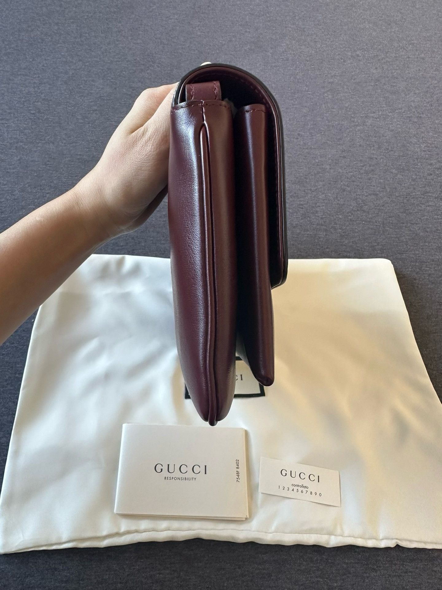 Gucci Gucci Burgundy Arli Handbag Size ONE SIZE - 3 Thumbnail