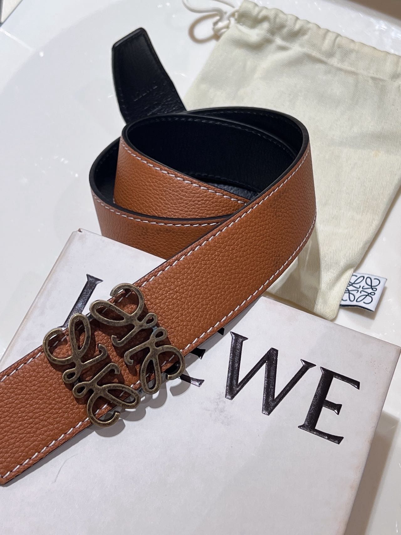 Loewe Loewe Vintage Gold Buckle Men's Belt Size ONE SIZE - 6 Thumbnail