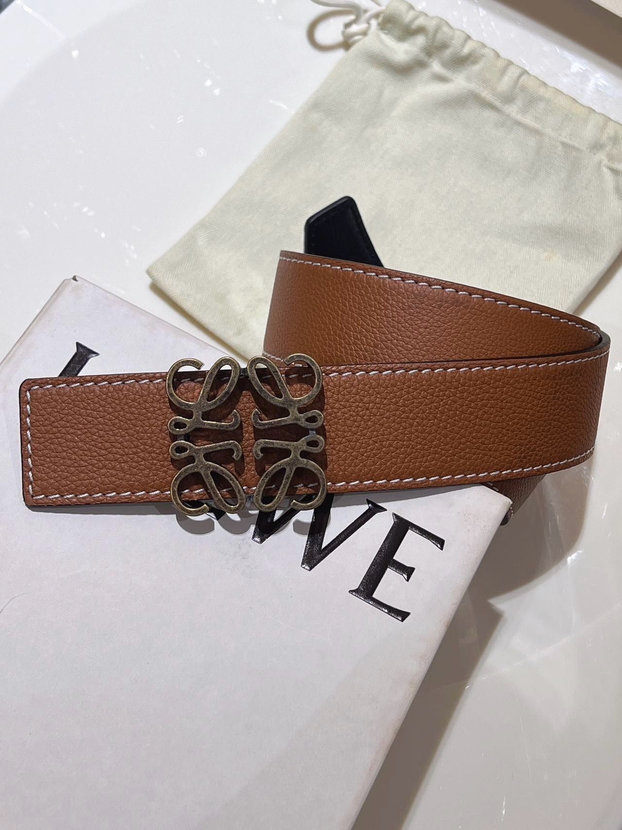 Loewe Loewe Vintage Gold Buckle Men's Belt Size ONE SIZE - 5 Thumbnail