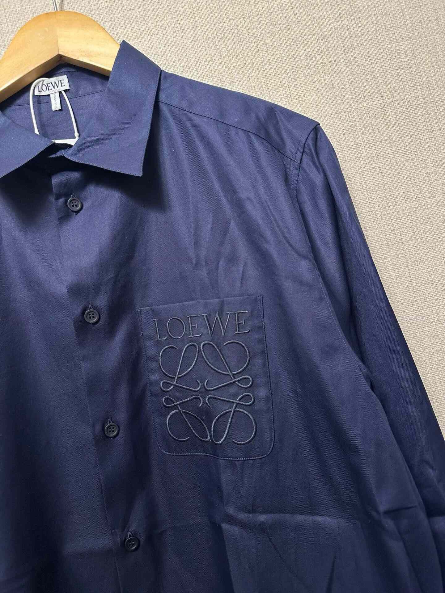 Loewe Loewe Classic Embroidered Logo Long-sleeve Shirt Size US XXS / EU 40 - 3 Thumbnail