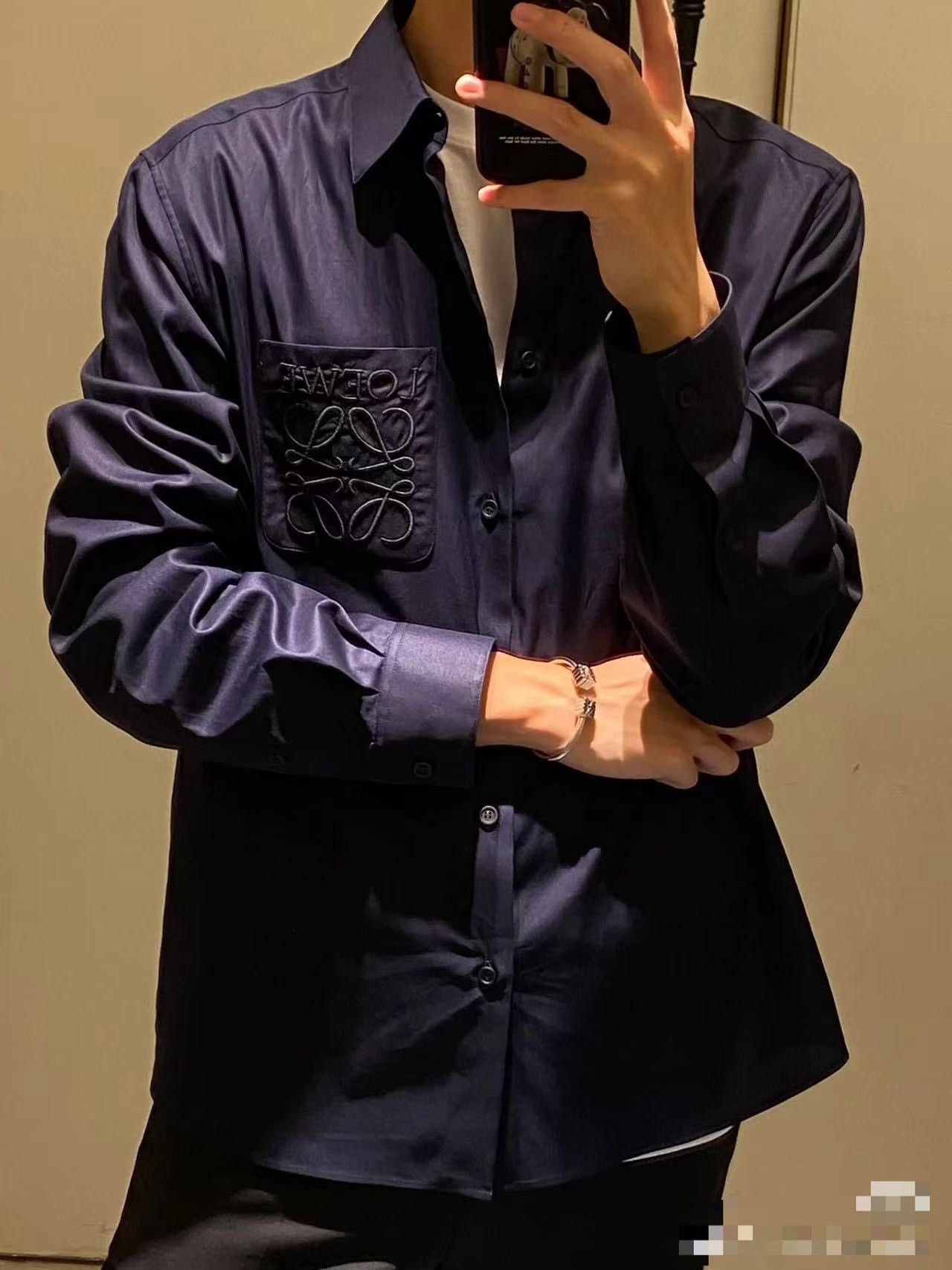 Loewe Loewe Classic Embroidered Logo Long-sleeve Shirt Size US XXS / EU 40 - 7 Thumbnail