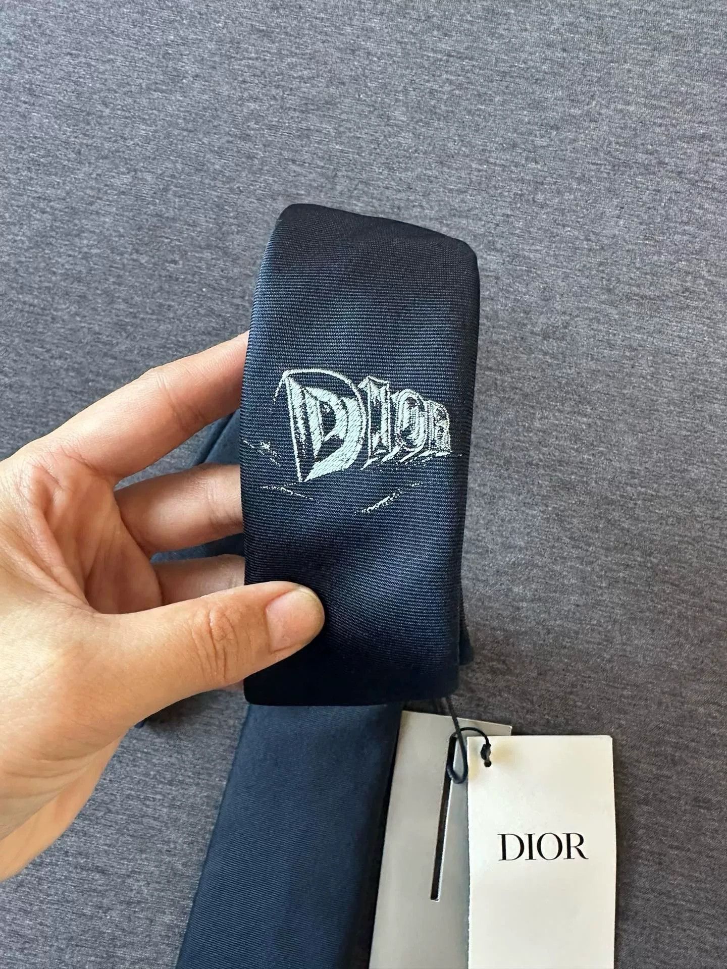 Dior Dior Dark Blue Letter Logo Tie Size ONE SIZE - 2 Thumbnail
