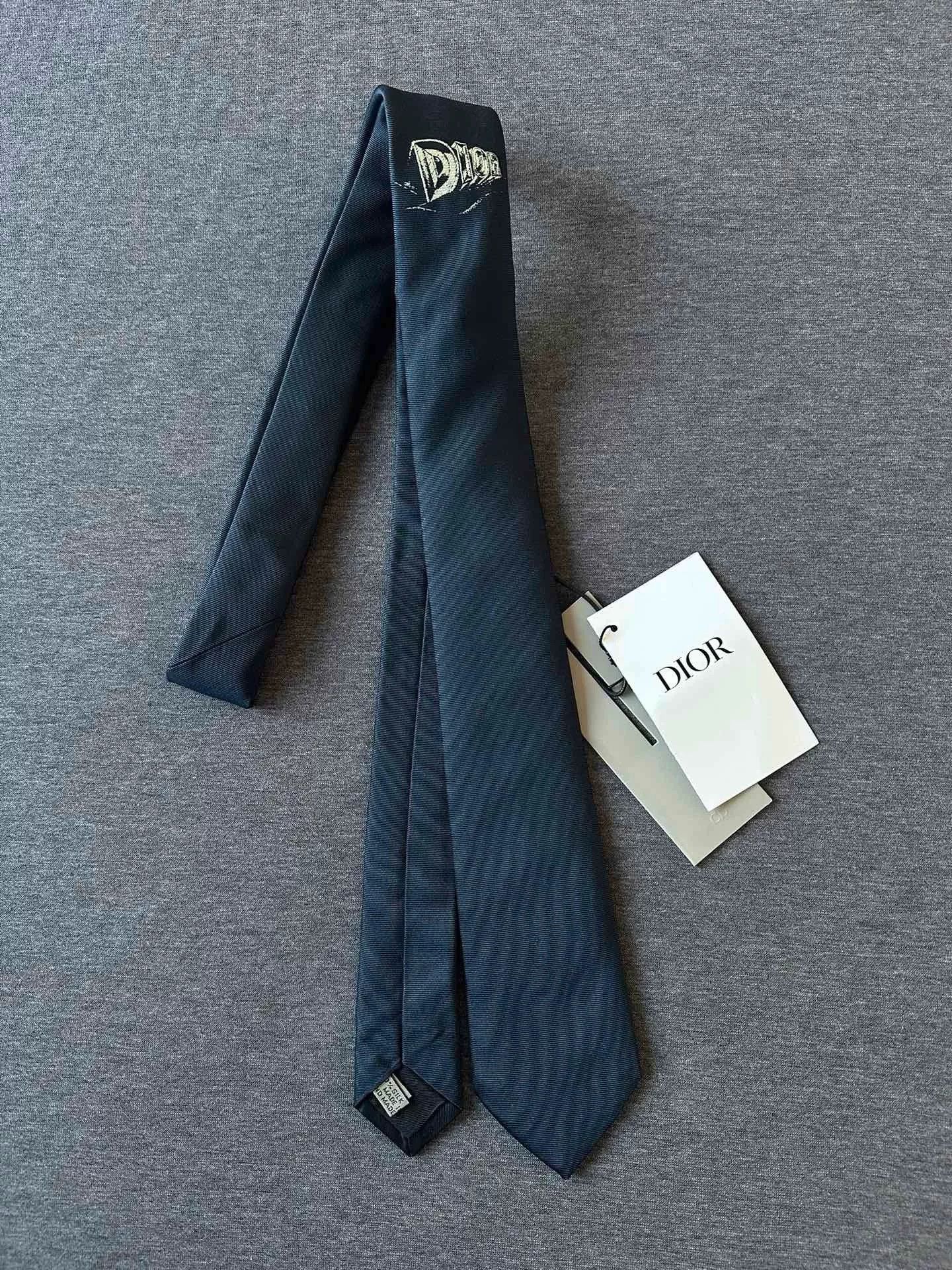 Dior Dior Dark Blue Letter Logo Tie Size ONE SIZE - 3 Thumbnail