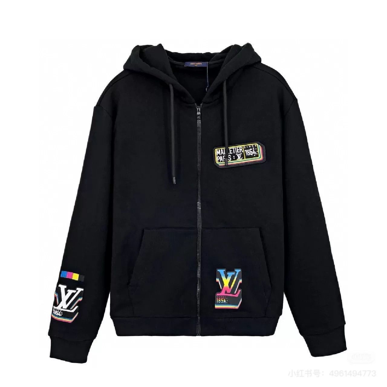Louis Vuitton LV Painted Graffiti Black Hooded Zip Sweatshirt Size US L / EU 52-54 / 3 - 5 Thumbnail