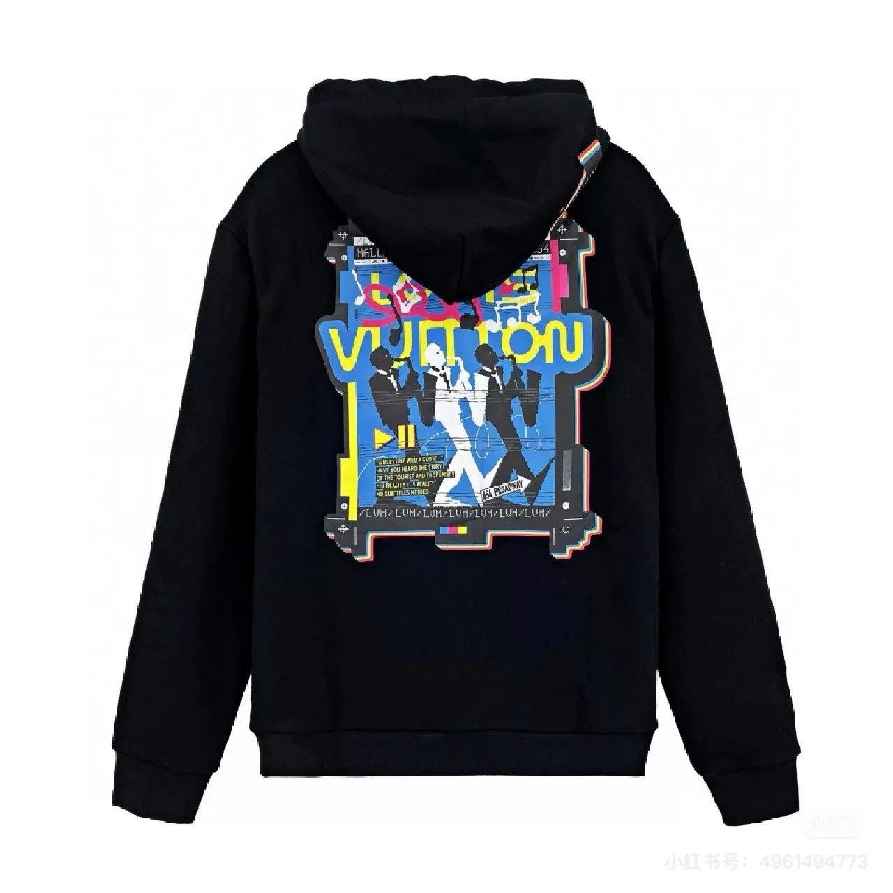 Louis Vuitton LV Painted Graffiti Black Hooded Zip Sweatshirt Size US L / EU 52-54 / 3 - 6 Thumbnail
