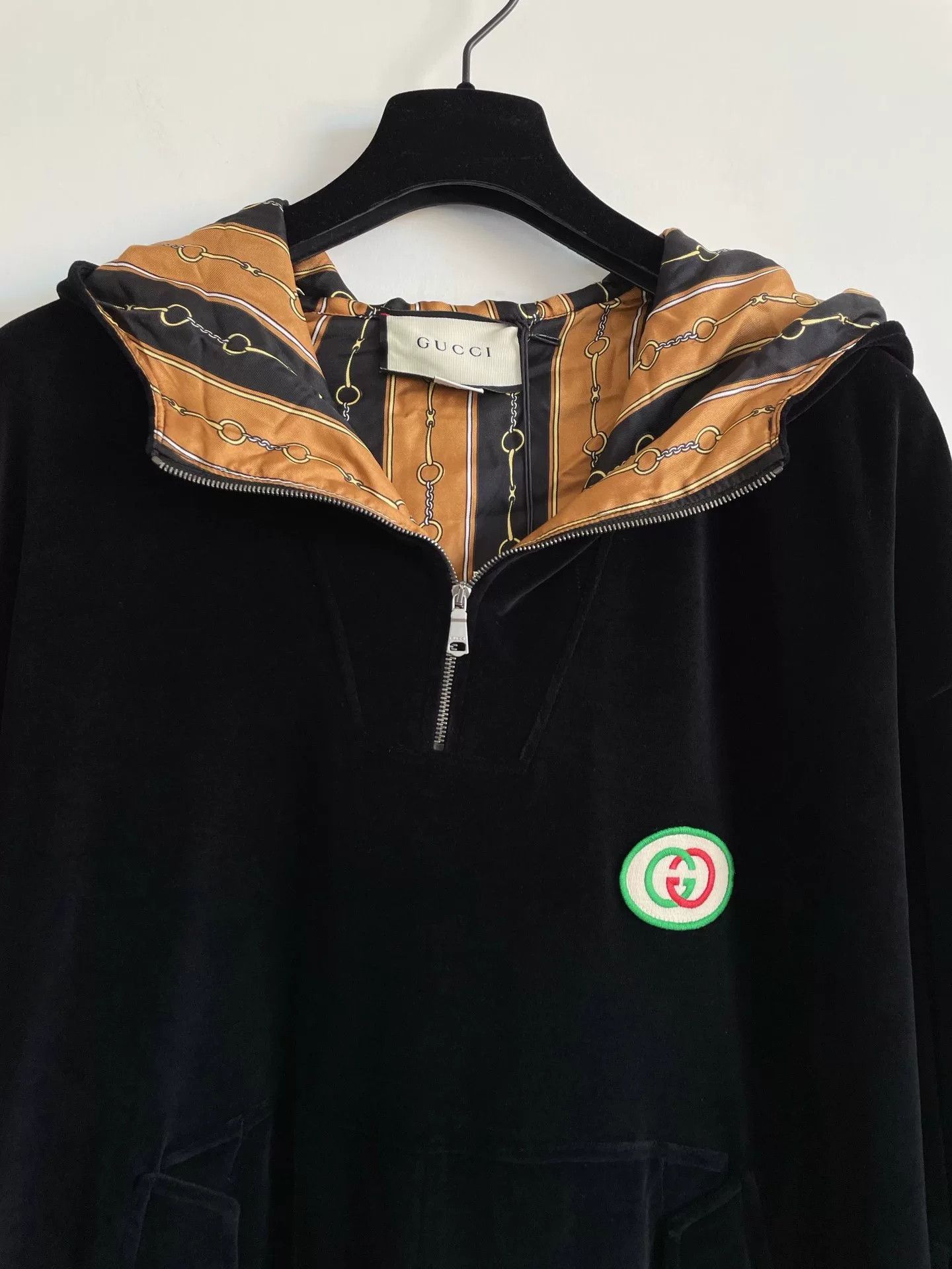 Gucci Gucci Black Velvet Hooded Sweatshirt Coat Size US M / EU 48-50 / 2 - 2 Thumbnail
