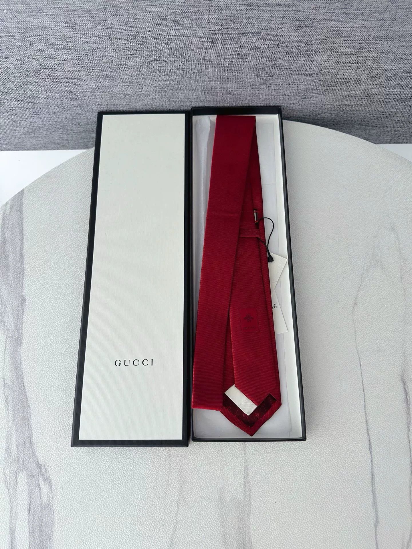 Gucci Gucci Bee Embroidery Silk Tie Size ONE SIZE - 2 Thumbnail