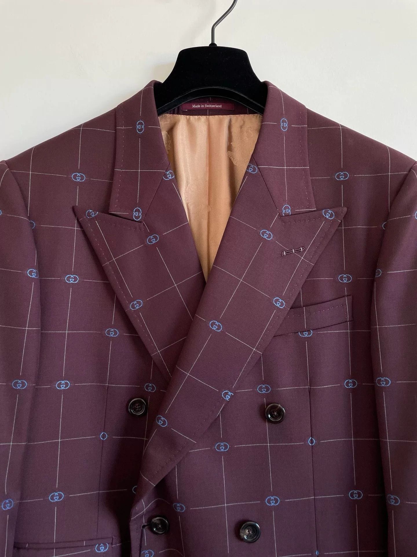 Gucci Gucci Men's Burgundy Double-Breasted Blazer Size US S / EU 44-46 / 1 - 3 Thumbnail