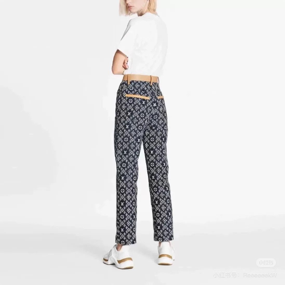 Louis Vuitton LV 1854 Monogram Logo Women's Denim Pants Size 34" / US 12 / IT 48 - 4 Thumbnail