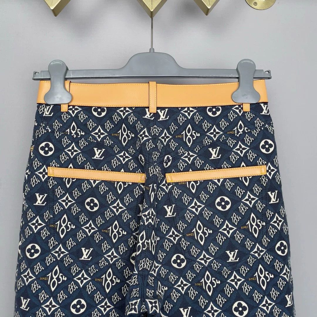 Louis Vuitton LV 1854 Monogram Logo Women's Denim Pants Size 34" / US 12 / IT 48 - 5 Thumbnail