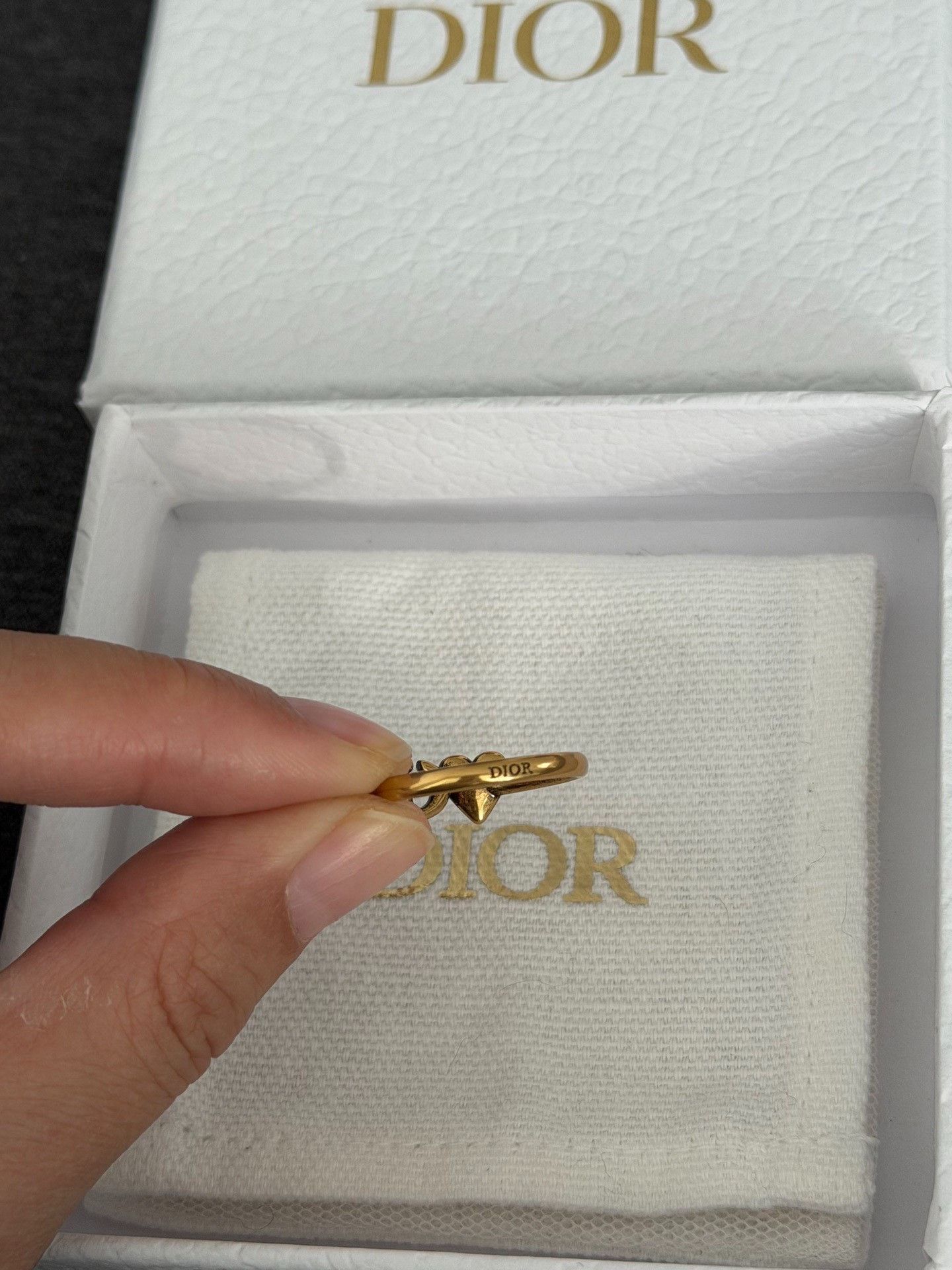 Dior Dior Gold Heart CD Vintage Ring Size ONE SIZE - 9 Thumbnail