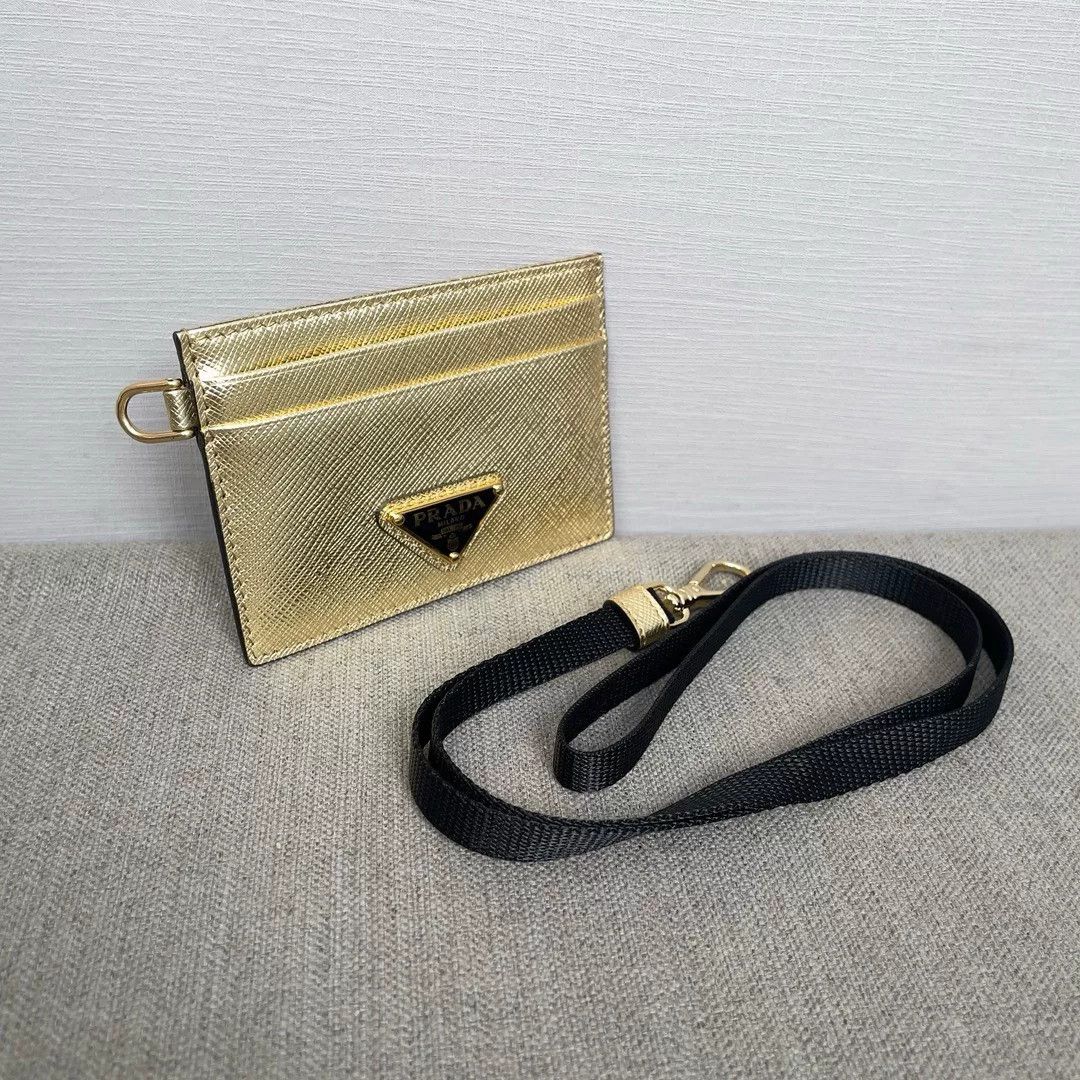 Prada Prada Limited Edition Triangle Logo Leather Card Holder Size ONE SIZE - 5 Thumbnail