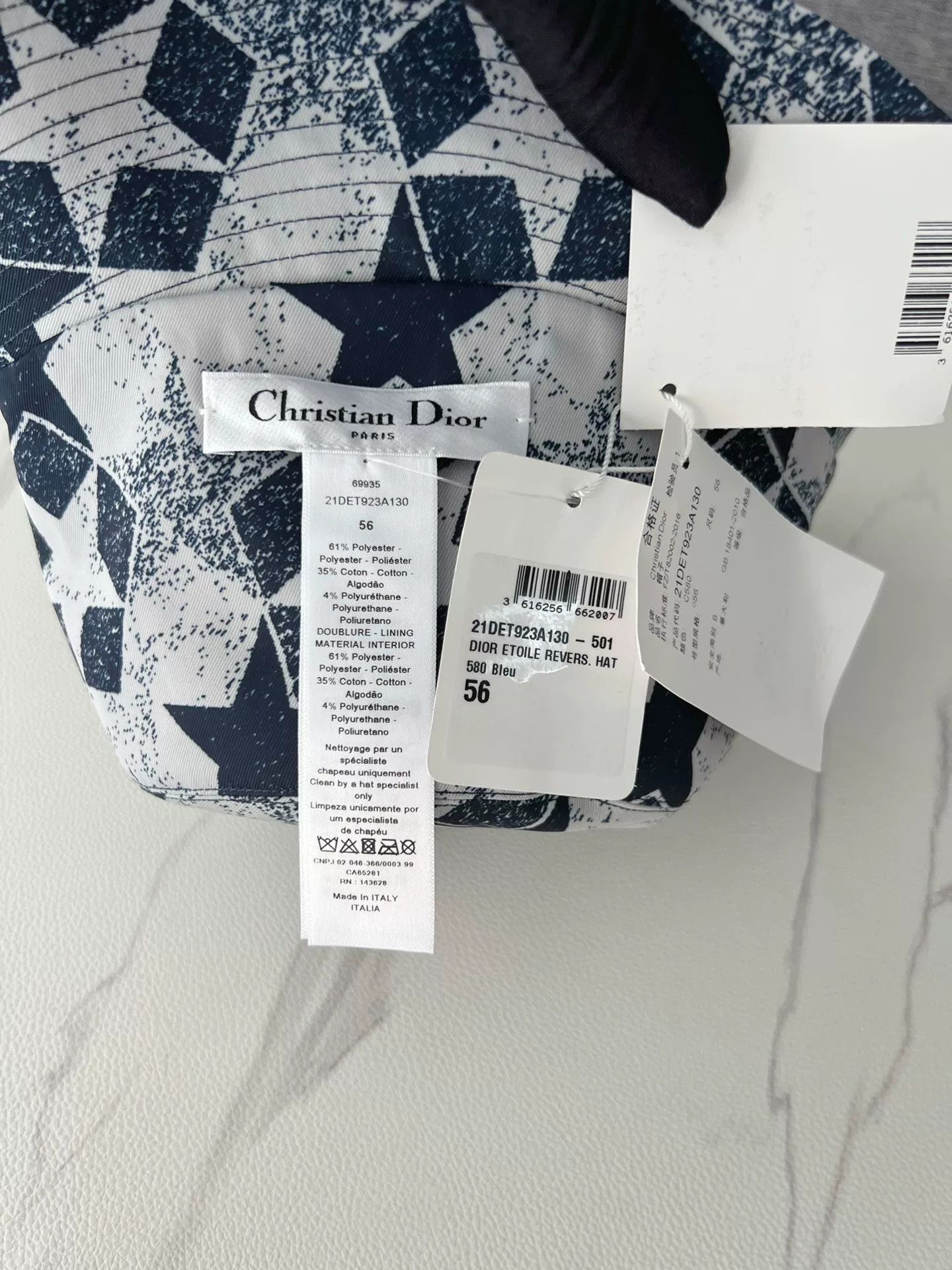 Dior Dior Reversible Bucket Hat Star Logo Navy Size ONE SIZE - 4 Thumbnail