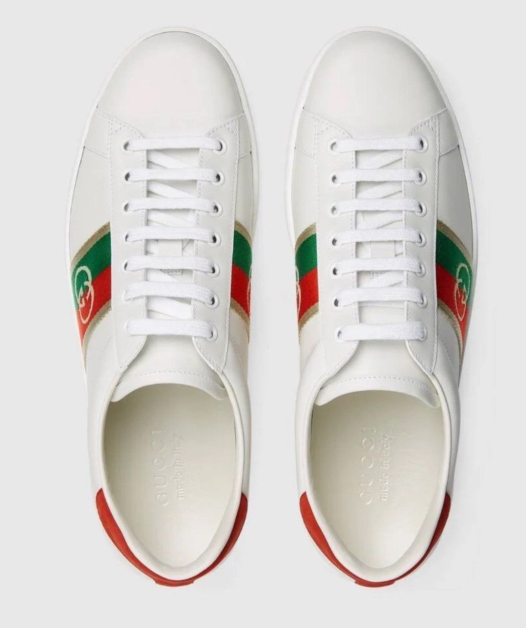 Gucci Gucci Double G Logo Green Red Web White Sneakers Size US 10 / EU 43 - 5 Thumbnail