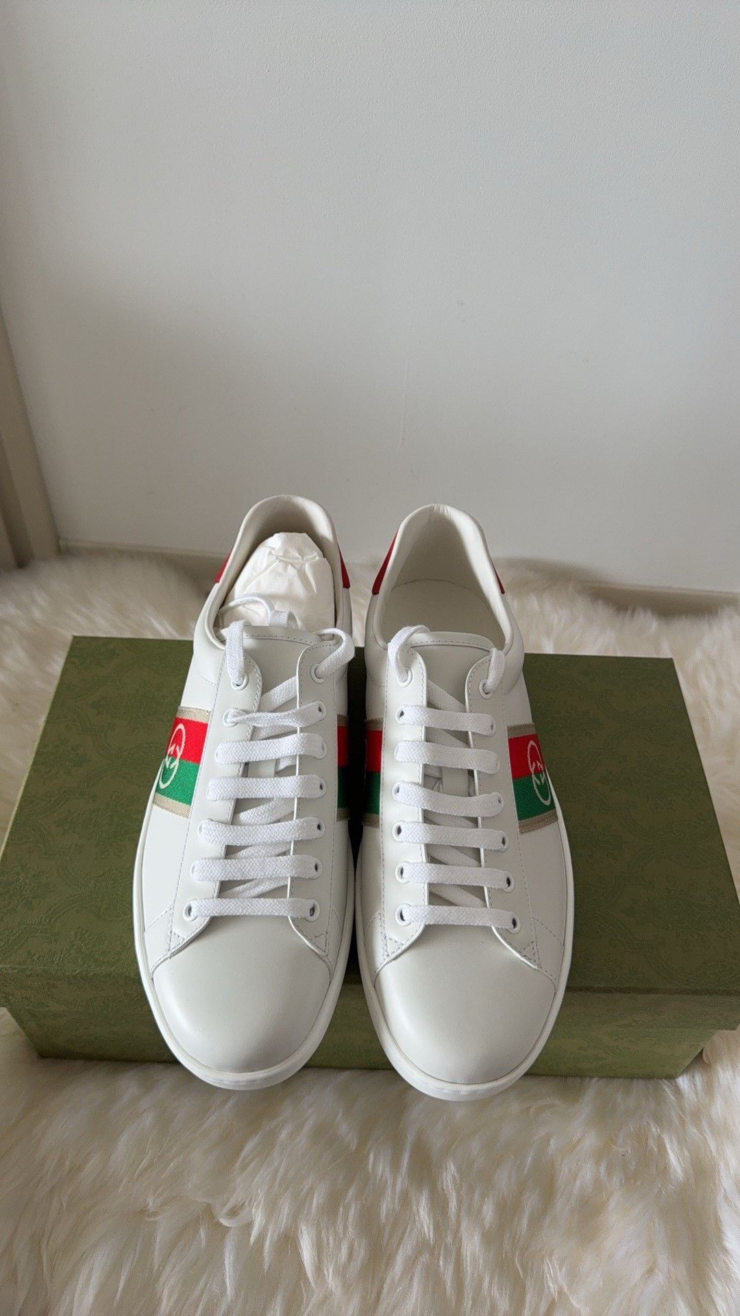 Gucci Gucci Double G Logo Green Red Web White Sneakers Size US 10 / EU 43 - 6 Thumbnail