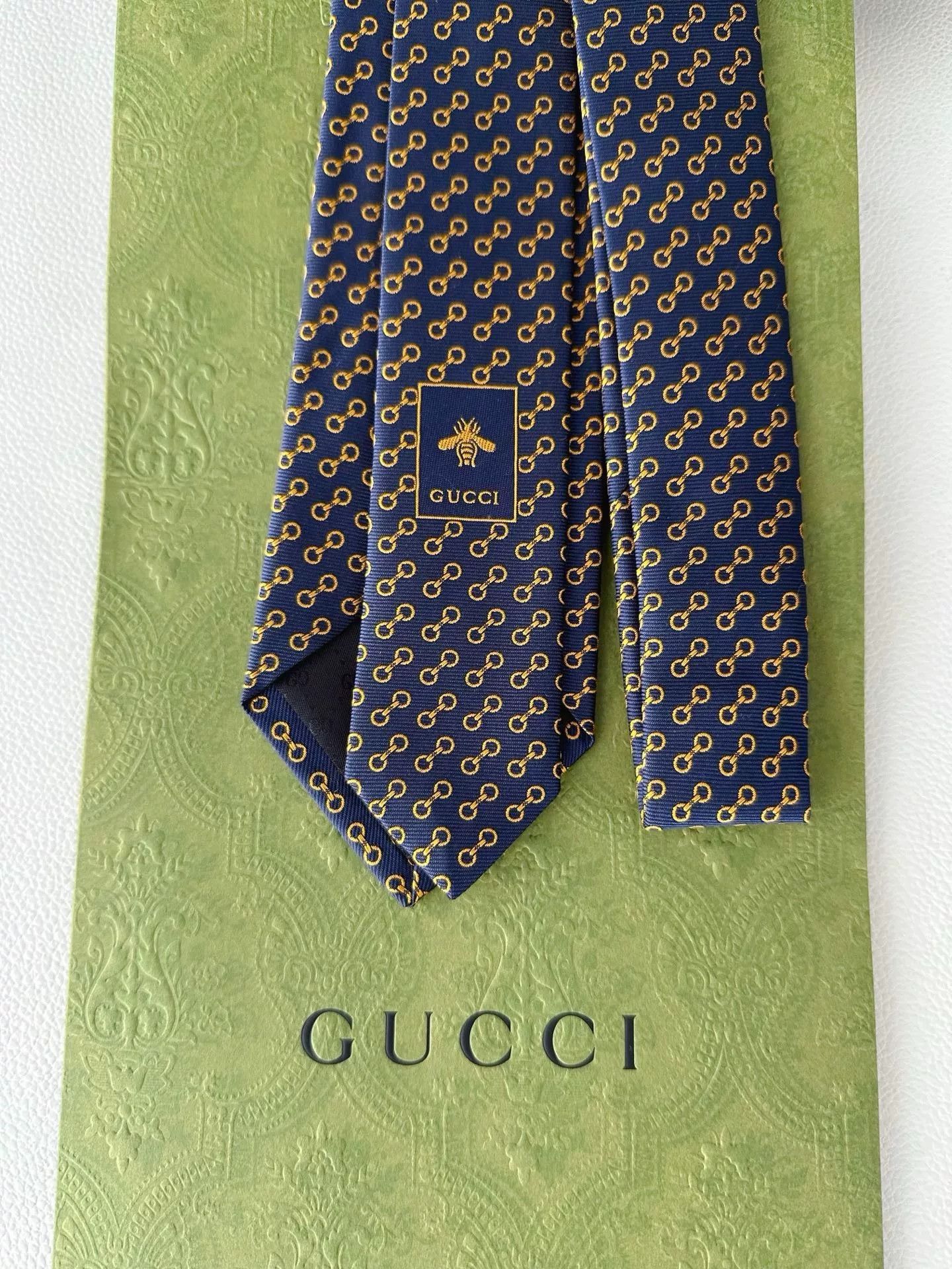 Gucci Gucci Gold Horsebit Silk Tie Size ONE SIZE - 3 Thumbnail