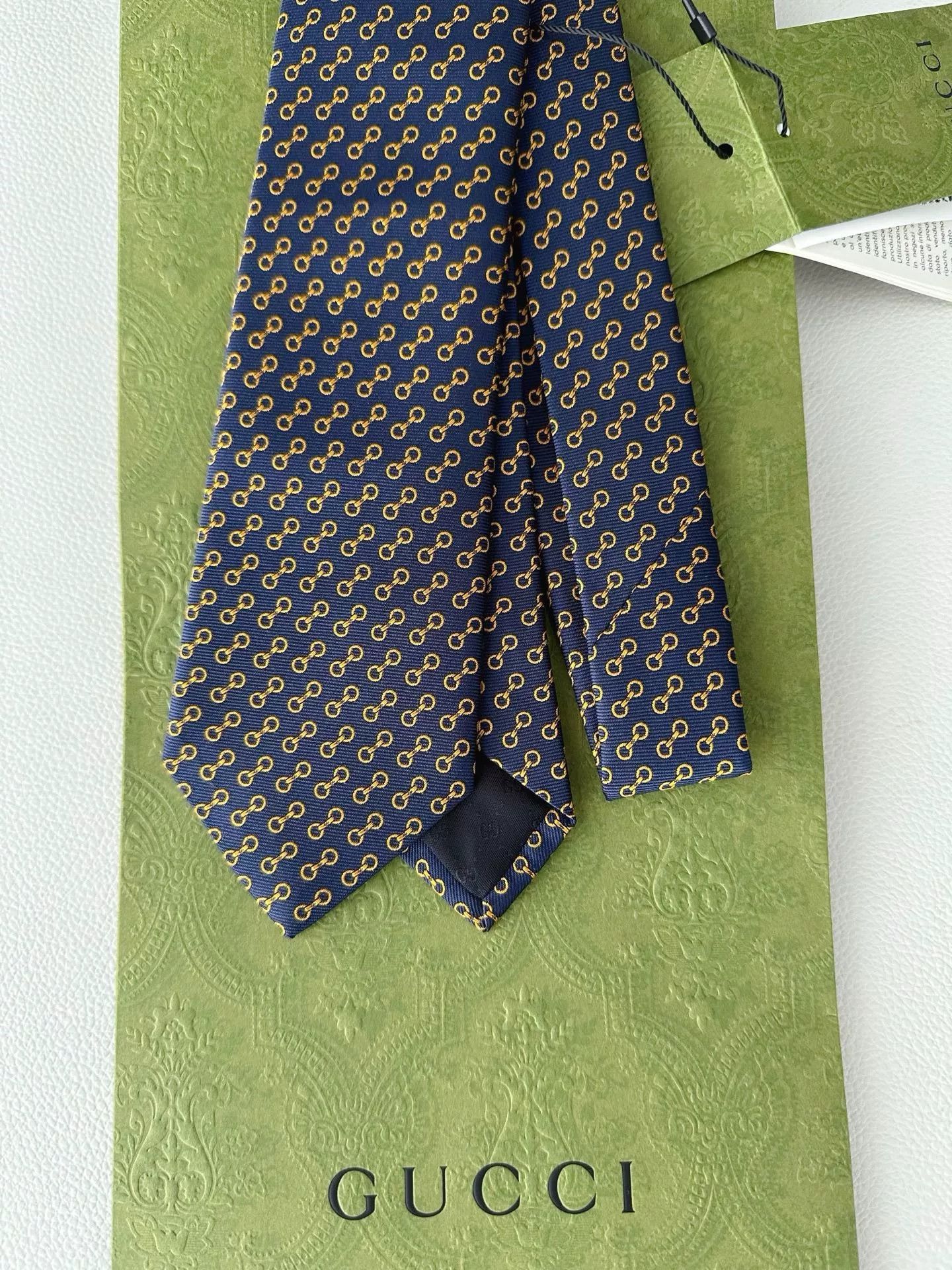 Gucci Gucci Gold Horsebit Silk Tie Size ONE SIZE - 2 Thumbnail