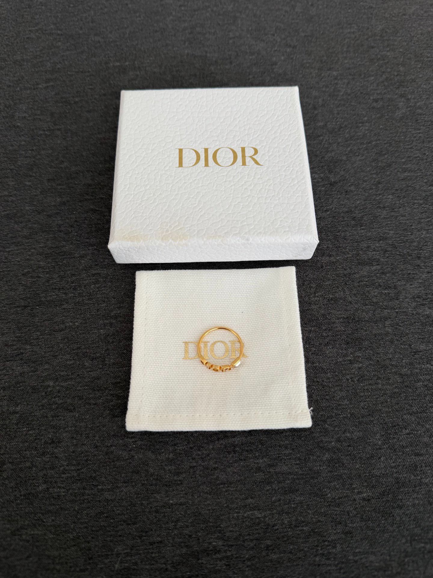Dior Dior Logo Ring with Colorful Diamonds Size ONE SIZE - 2 Thumbnail