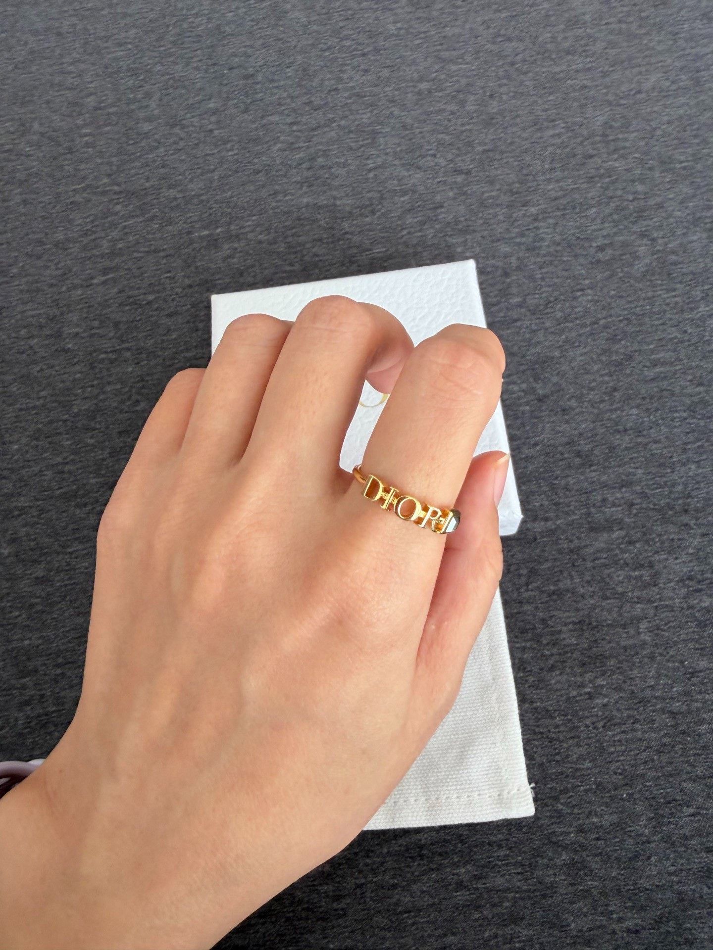 Dior Dior Logo Ring with Colorful Diamonds Size ONE SIZE - 4 Thumbnail
