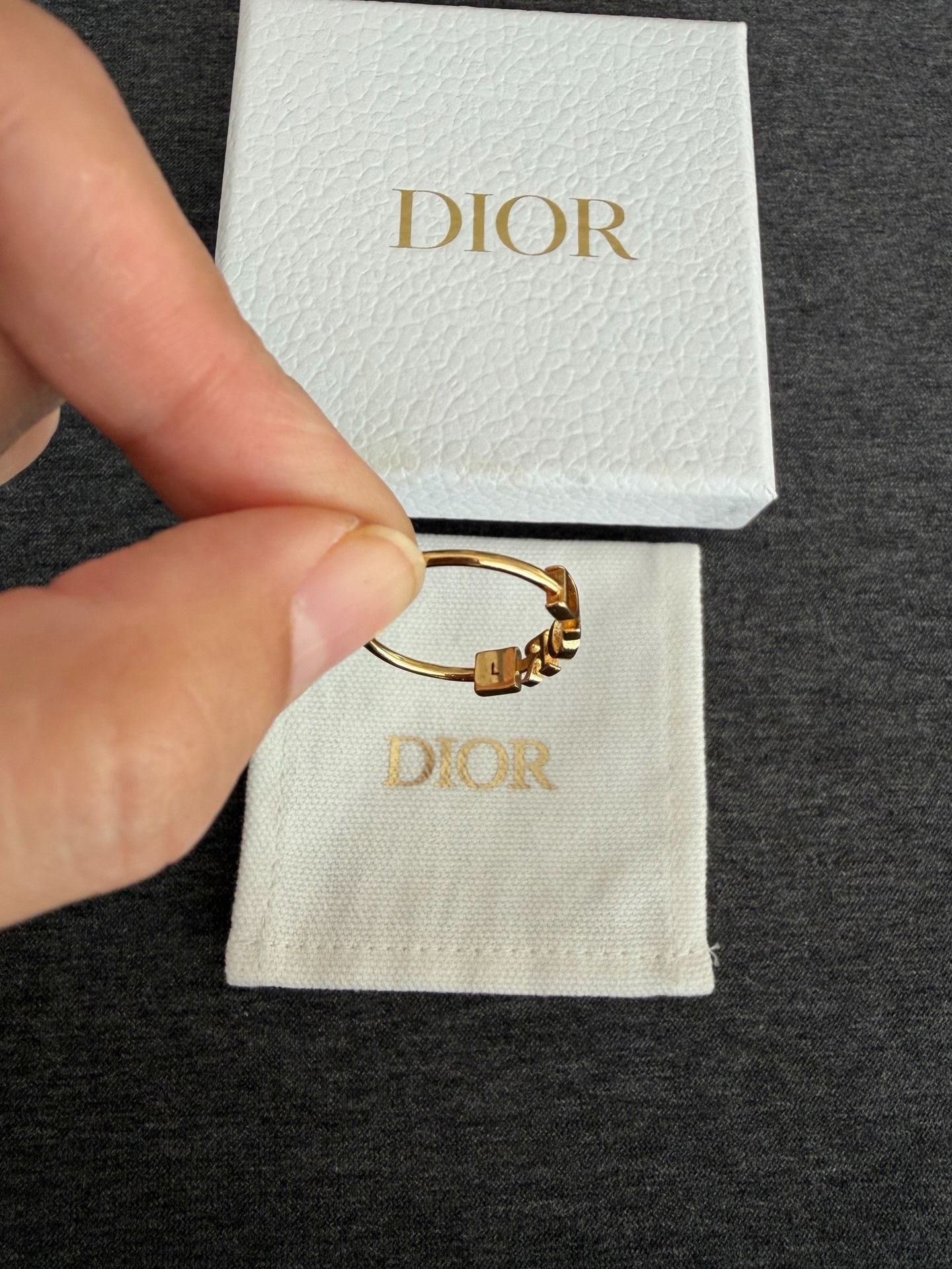 Dior Dior Logo Ring with Colorful Diamonds Size ONE SIZE - 3 Thumbnail