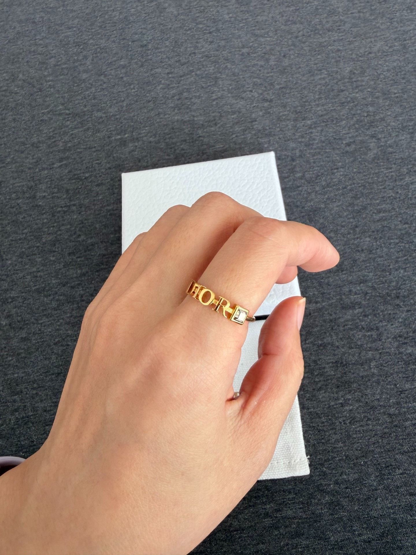 Dior Dior Logo Ring with Colorful Diamonds Size ONE SIZE - 5 Thumbnail