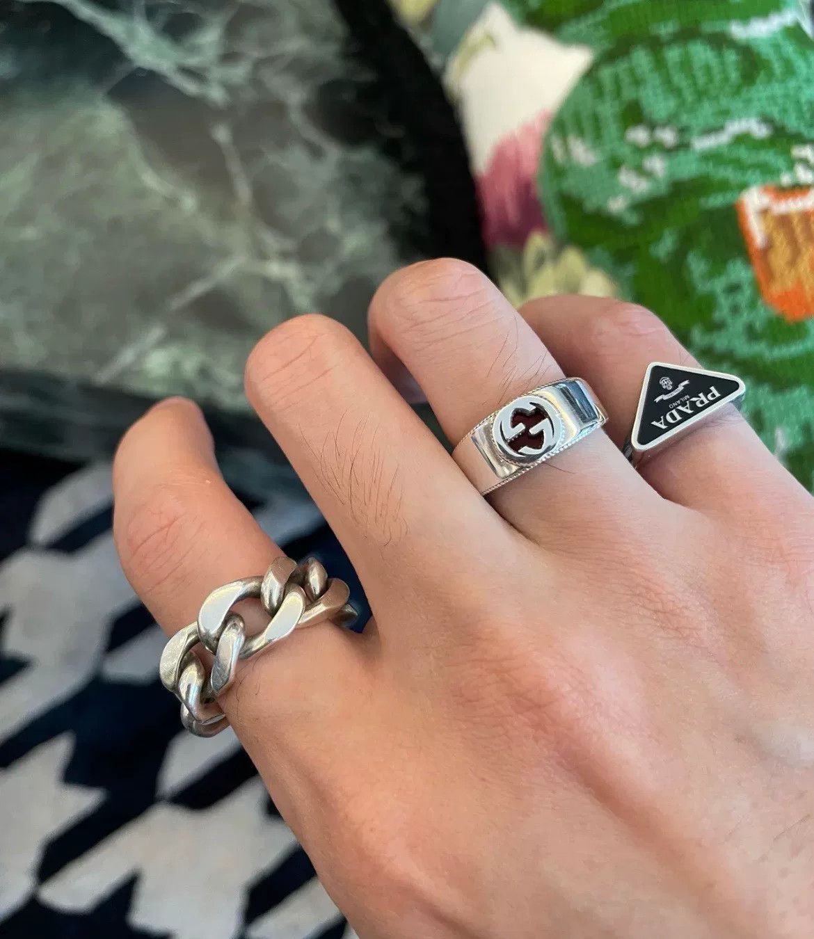 Gucci Gucci 3D GG Cutout Ring 925 Silver Size ONE SIZE - 7 Thumbnail