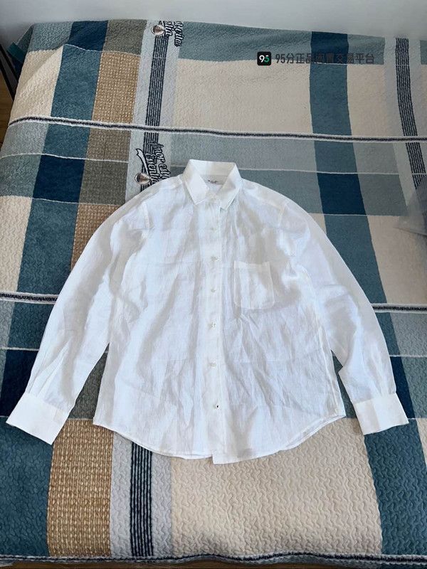 Loro Piana Loro Piana SS23 Men's Solid Chest Pocket Long-Sleeve Shirt Size US L / EU 52-54 / 3 - 7 Thumbnail