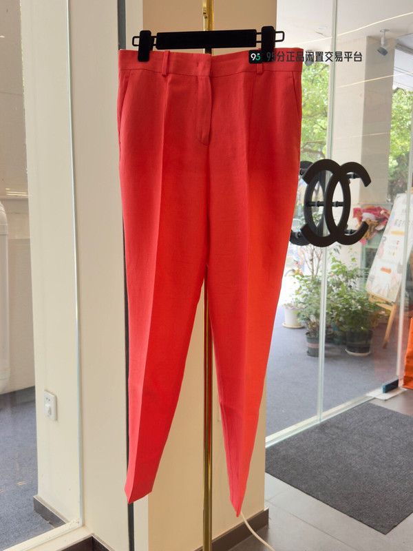 Loro Piana Loro Piana Unisex Orange Cotton-Linen Straight Pants Size US 42 / EU 58 - 4 Thumbnail