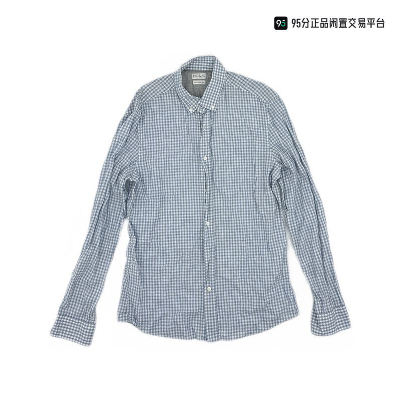 Brunello Cucinelli Brunello Cucinelli Men's Blue Check Long-Sleeve Shirt Size US M / EU 48-50 / 2 - 4 Thumbnail