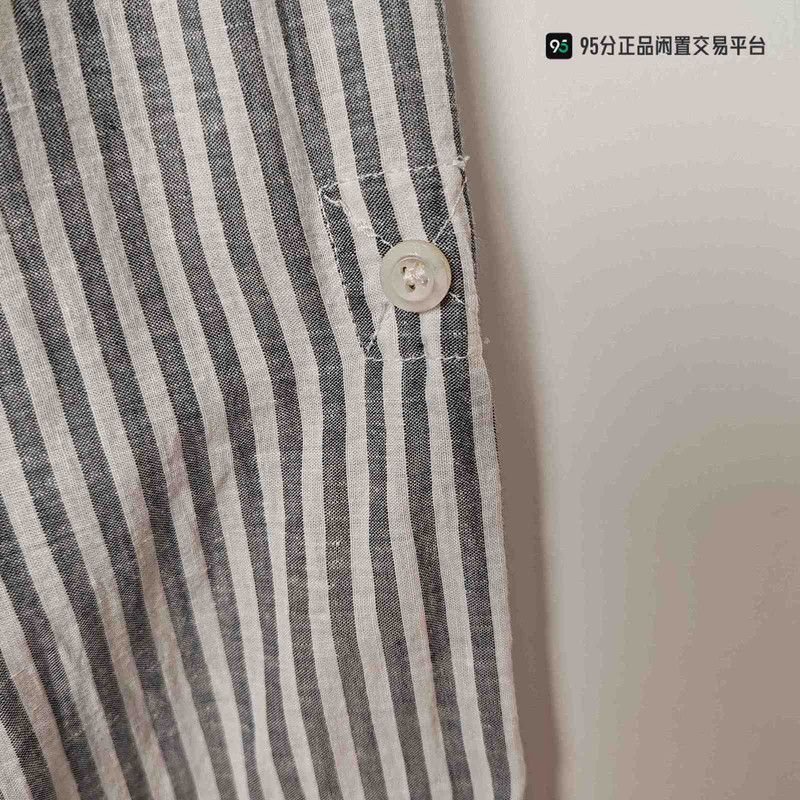 Brunello Cucinelli Brunello Cucinelli Linen Striped Unisex Shirt Size US M / EU 48-50 / 2 - 5 Thumbnail