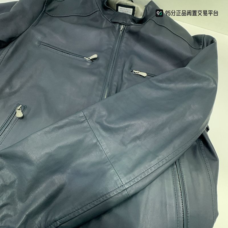 Brunello Cucinelli Brunello Cucinelli Leather Windproof Stand-Collar Jacket Size US M / EU 48-50 / 2 - 4 Thumbnail