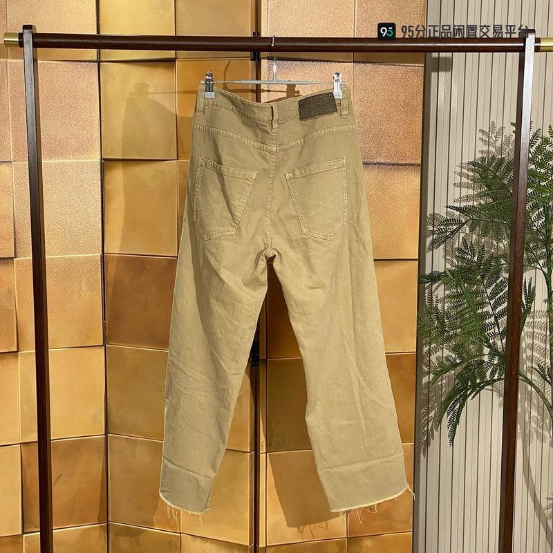 Brunello Cucinelli Brunello Cucinelli Men's Beaded Logo Casual Pants Size US 34 / EU 50 - 3 Thumbnail