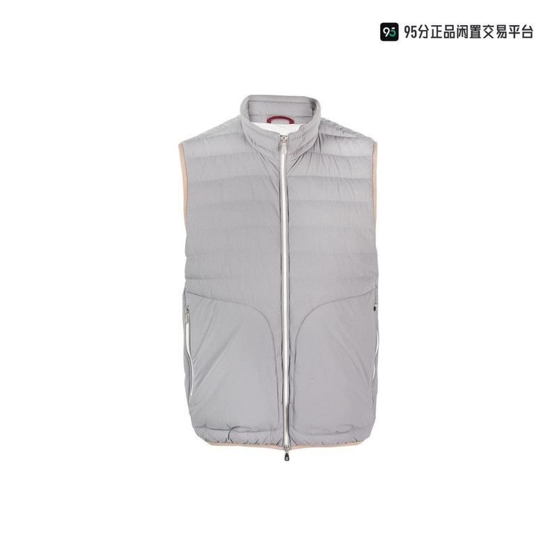 Brunello Cucinelli Brunello Cucinelli SS23 Gray Zip Stand Collar Down Jacket Size US M / EU 48-50 / 2 - 4 Thumbnail