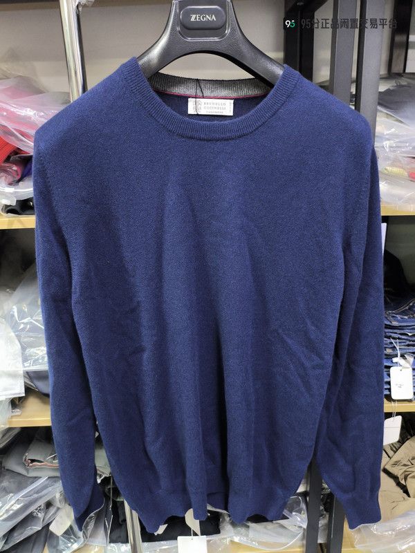 Brunello Cucinelli Brunello Cucinelli Men's Blue Cashmere Crewneck Sweater Size US M / EU 48-50 / 2 - 3 Thumbnail