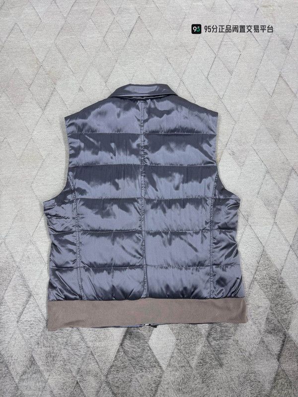 Brunello Cucinelli Brunello Cucinelli Men's Zip Down Silk Cotton Vest Size US L / EU 52-54 / 3 - 3 Thumbnail