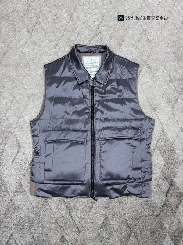 Brunello Cucinelli Brunello Cucinelli Men's Zip Down Silk Cotton Vest Size US L / EU 52-54 / 3 - 2 Thumbnail