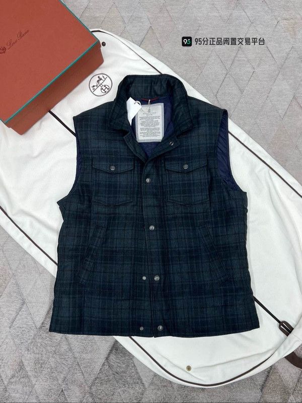 Brunello Cucinelli Brunello Cucinelli Wool Plaid Down Vest Unisex Size US M / EU 48-50 / 2 - 4 Thumbnail