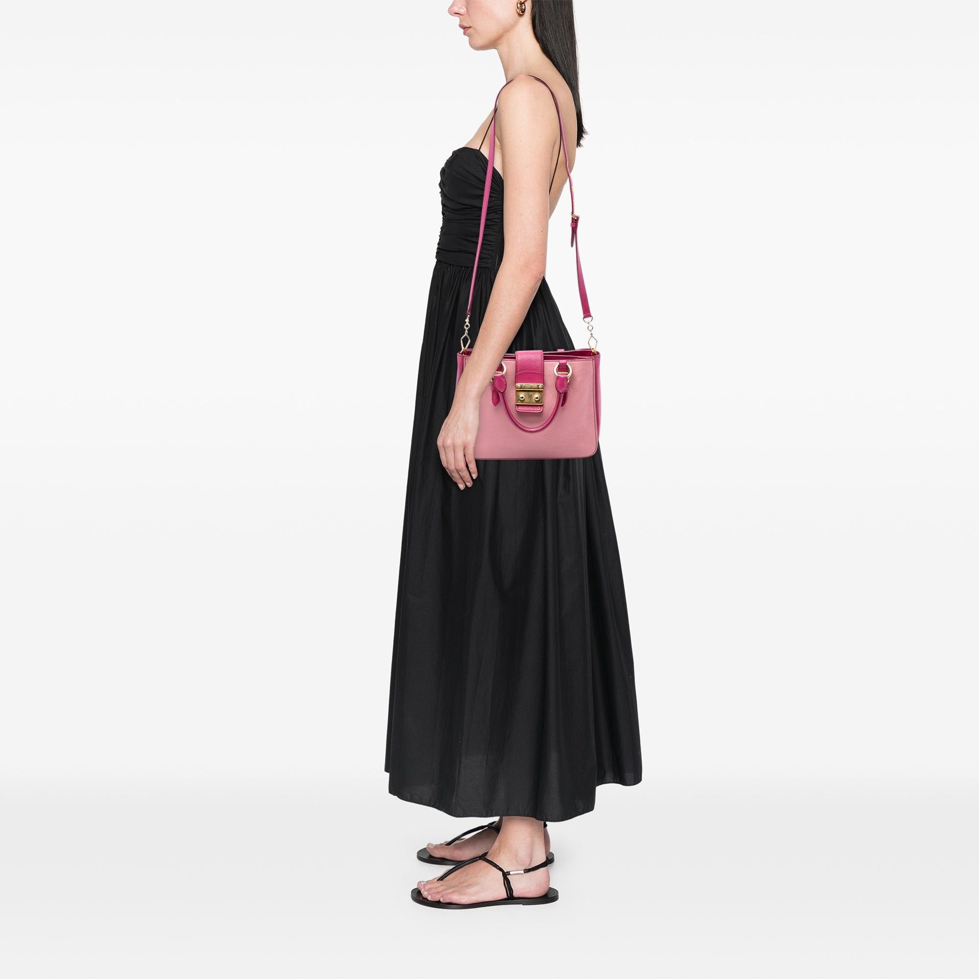 Miu Miu Bicolor Goatskin Madras Satchel Size ONE SIZE - 6 Thumbnail