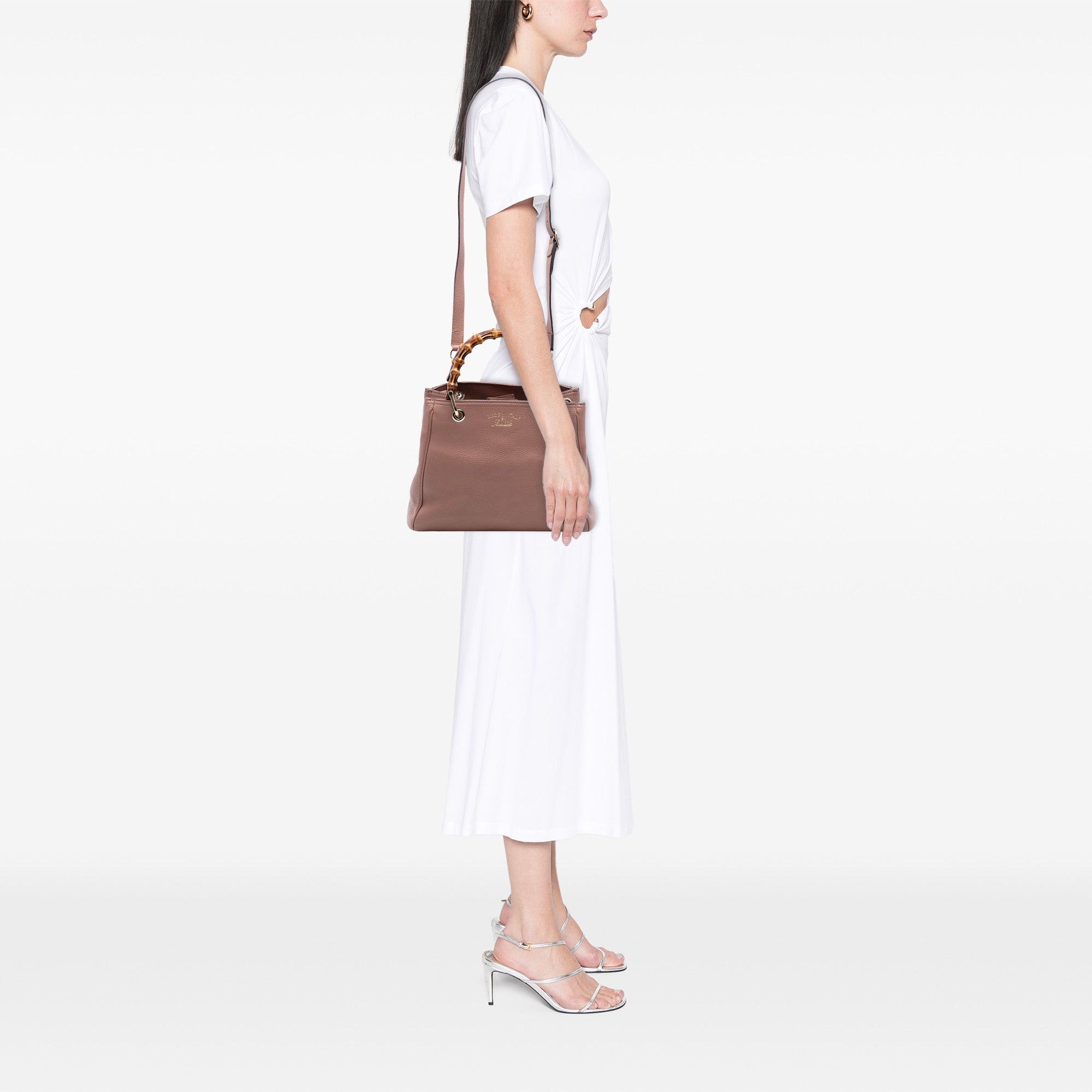 Gucci Small Calfskin Bamboo Shopper Satchel Size ONE SIZE - 7 Thumbnail