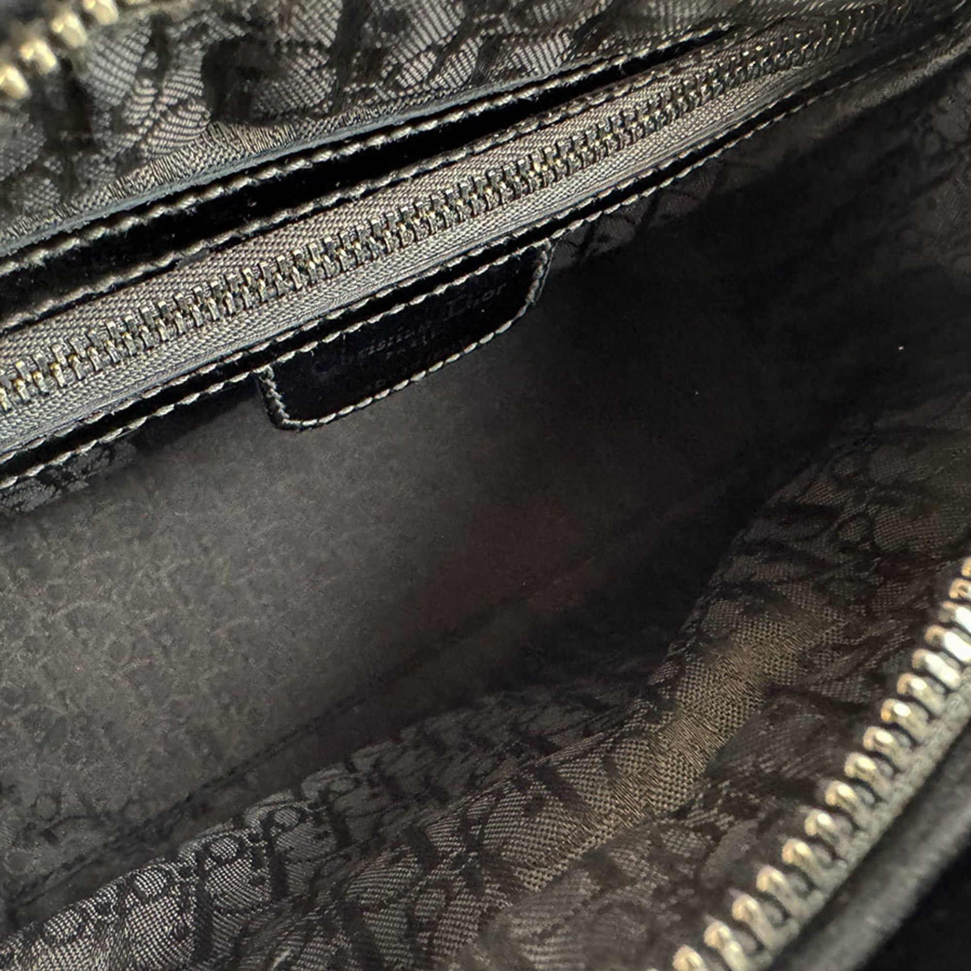 Dior Christian Dior Lady handbag/shoulder bag, patent leather, black and gold, women's, free shipping, z9043 Size ONE SIZE - 5 Thumbnail