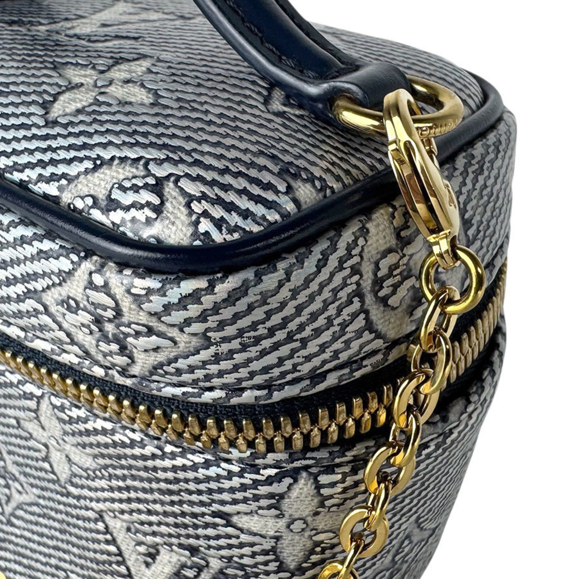 Louis Vuitton Louis Vuitton Shoulder Bag Monogram Laminated Jacquard Micro Vanity Coated Canvas Navy Women's M82467 Free Shipping z9063 Size ONE SIZE - 7 Thumbnail
