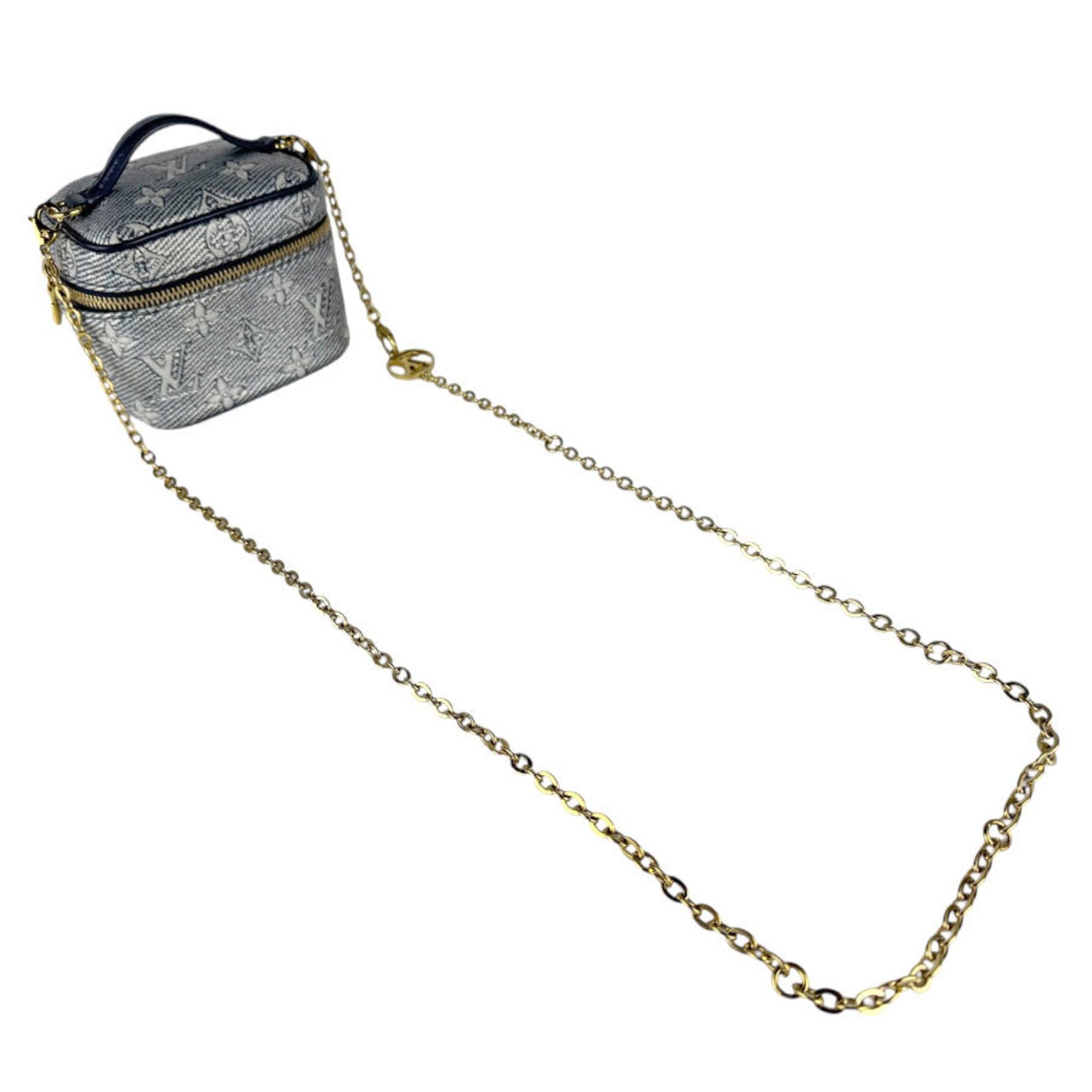 Louis Vuitton Louis Vuitton Shoulder Bag Monogram Laminated Jacquard Micro Vanity Coated Canvas Navy Women's M82467 Free Shipping z9063 Size ONE SIZE - 11 Thumbnail