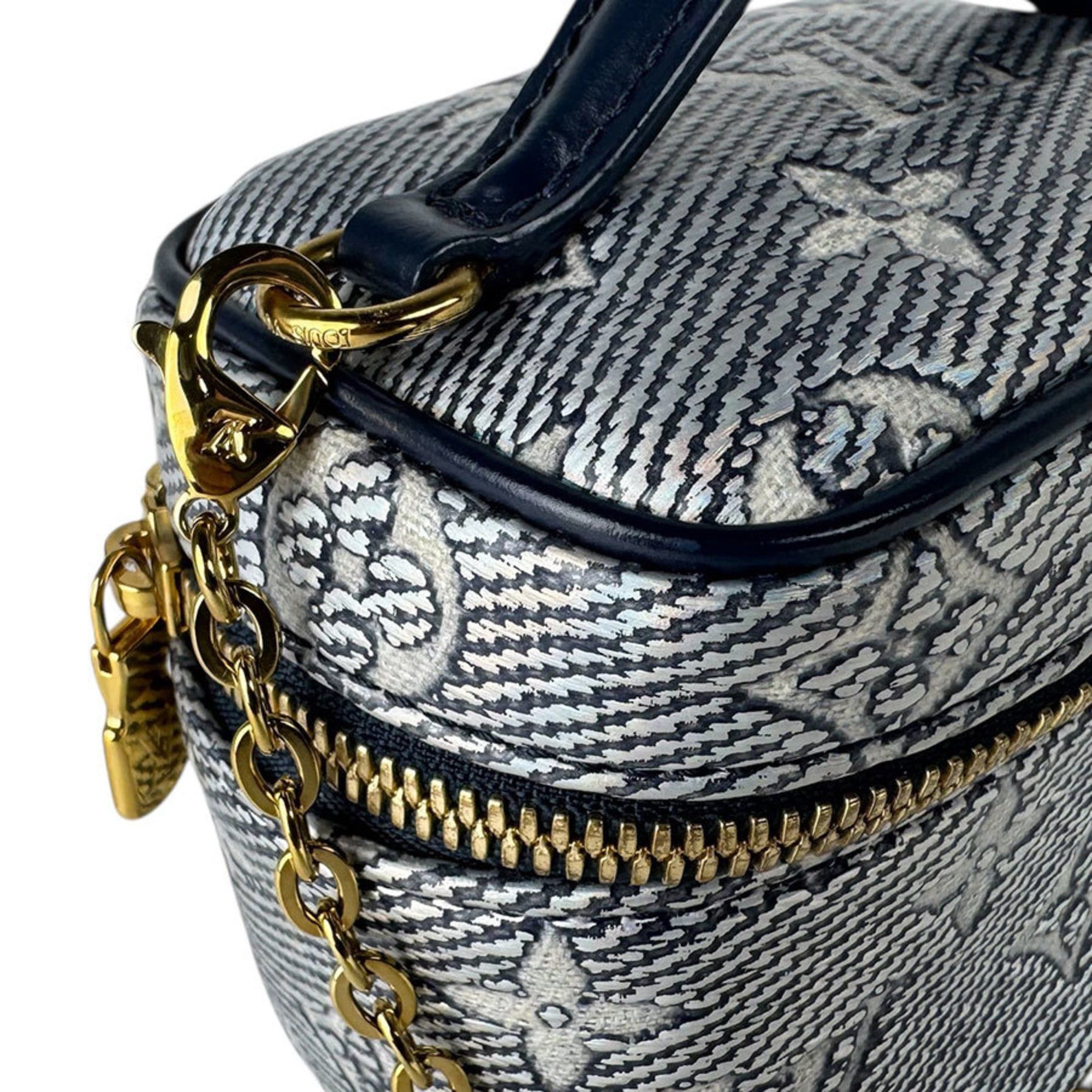 Louis Vuitton Louis Vuitton Shoulder Bag Monogram Laminated Jacquard Micro Vanity Coated Canvas Navy Women's M82467 Free Shipping z9063 Size ONE SIZE - 6 Thumbnail