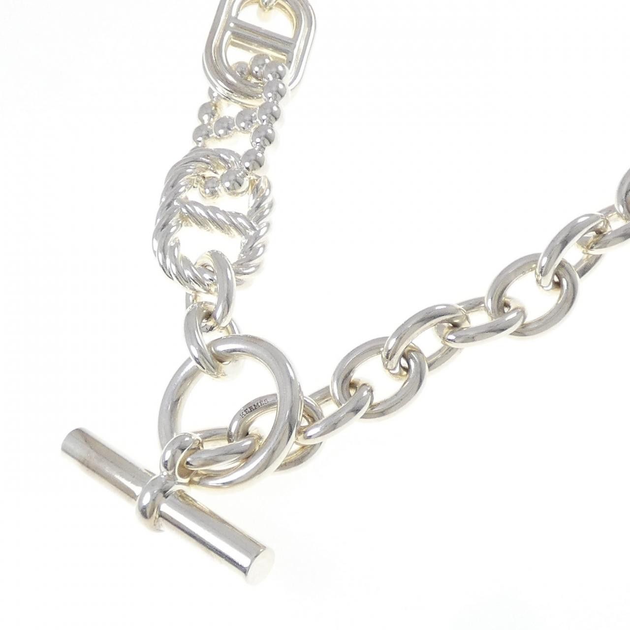 Hermes Hermes Hermes 925 Silver Necklace Precious Metal Necklace DUTY FREE for USA Size ONE SIZE - 2 Thumbnail