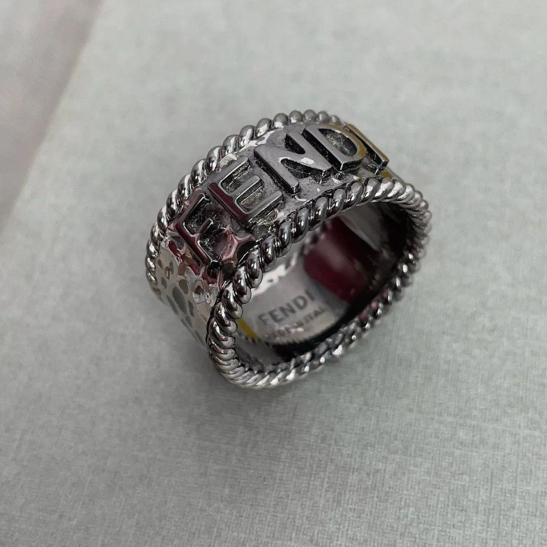Fendi Fendi Vintage Black Letter Engraved Ring Size ONE SIZE - 4 Thumbnail