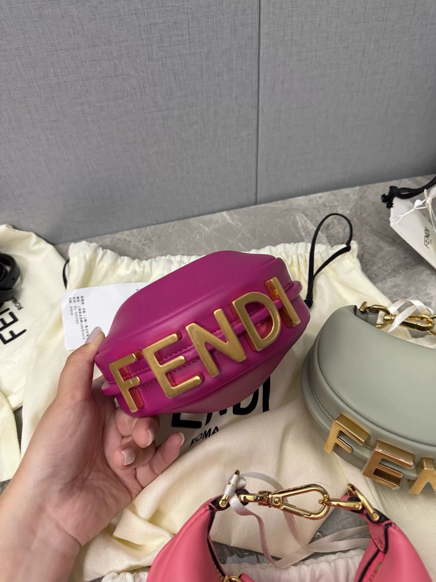 Fendi FENDI Vintage Gold Logo Ultra-Mini Wrist Bag Size ONE SIZE - 3 Thumbnail